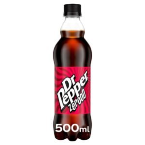 Dr Pepper Zero Bottles <BR> 12 x 500ml