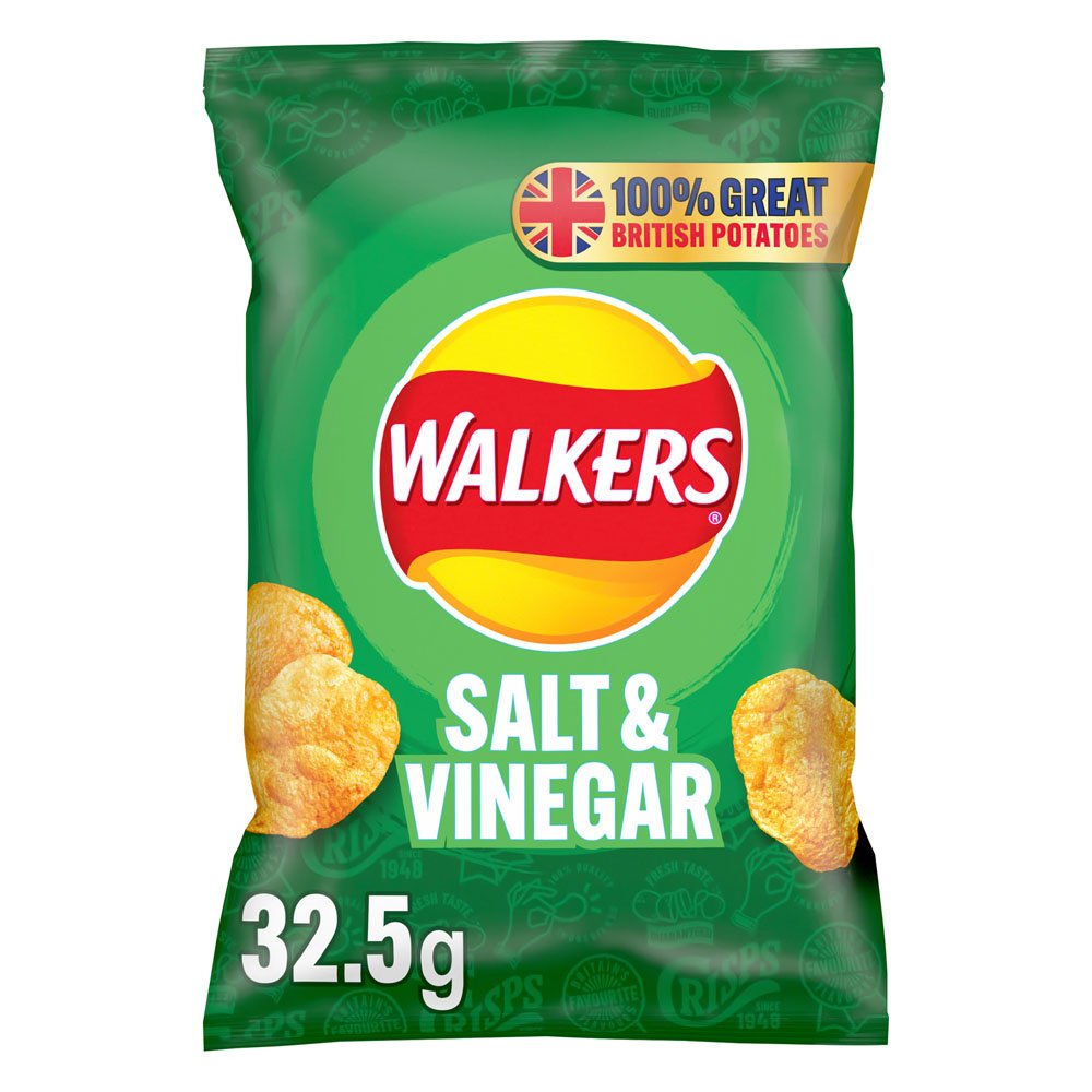 Walkers Salt & Vinegar Crisps  32 x 32.5g