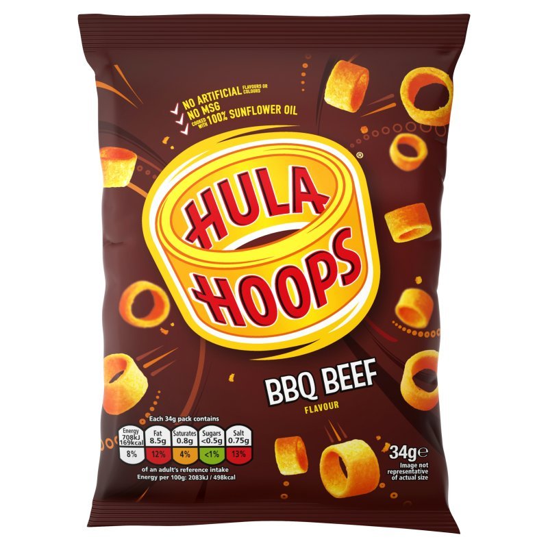 Kp Hula Hoops BBQ Beef   32 x 34g