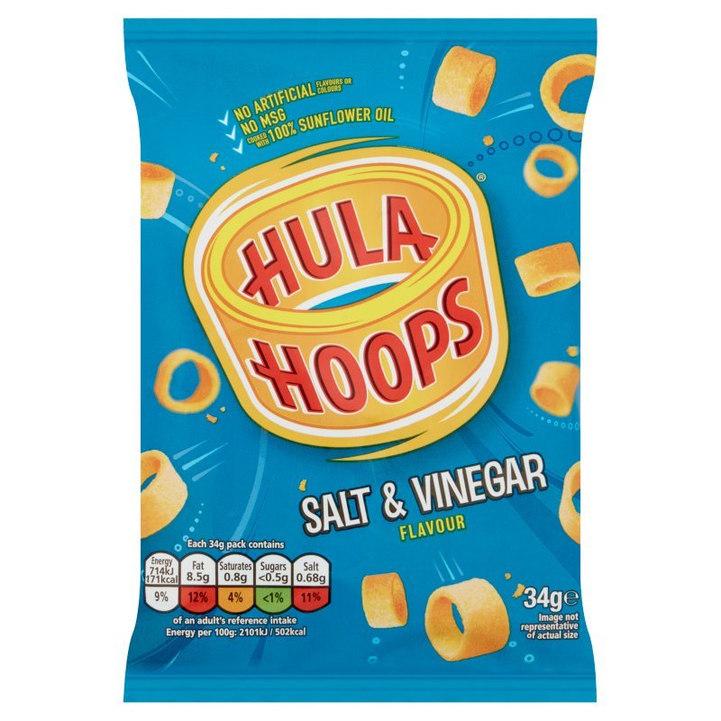 KP Hula Hoops Salt  & Vinegar  32 x 34g