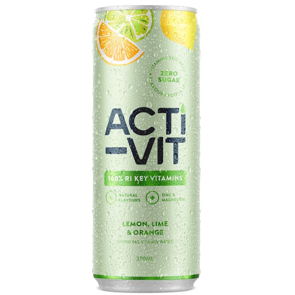 Activit Lemon & Lime Cans 12 x 330ml