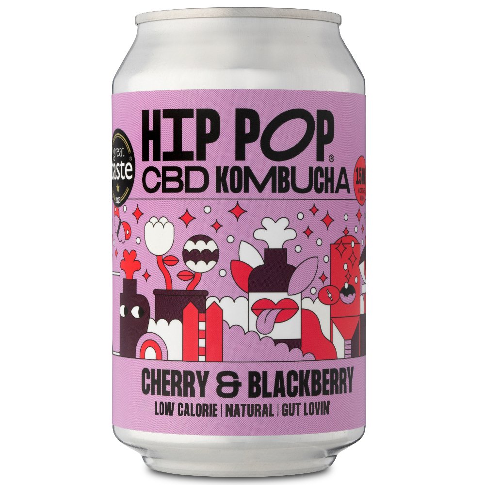 Kombucha <BR>  Cherry & Blackberry Cans 12 x 330ml