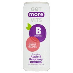 Get More Vits B Water Apple & Rasp Cans 12 x 330ml